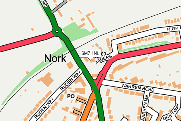 SM7 1NL map - OS OpenMap – Local (Ordnance Survey)