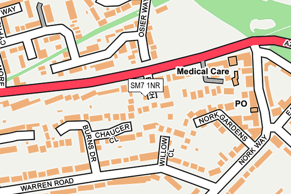 SM7 1NR map - OS OpenMap – Local (Ordnance Survey)