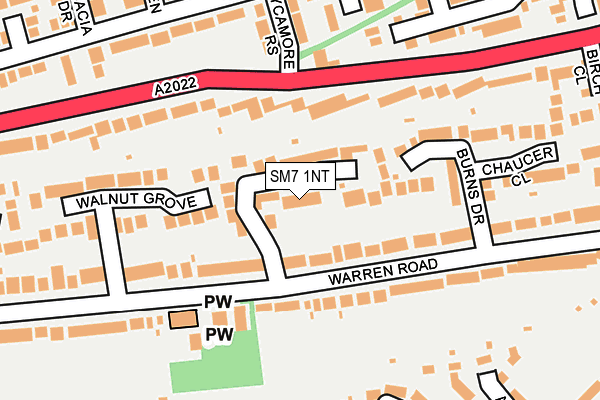 SM7 1NT map - OS OpenMap – Local (Ordnance Survey)