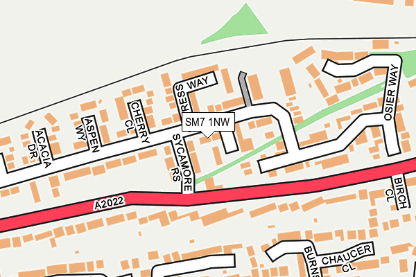 SM7 1NW map - OS OpenMap – Local (Ordnance Survey)