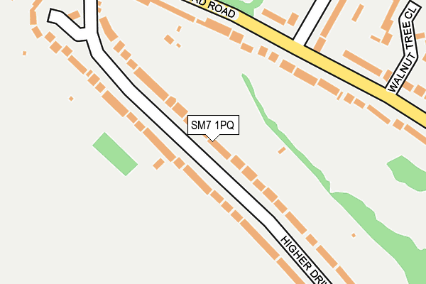 SM7 1PQ map - OS OpenMap – Local (Ordnance Survey)