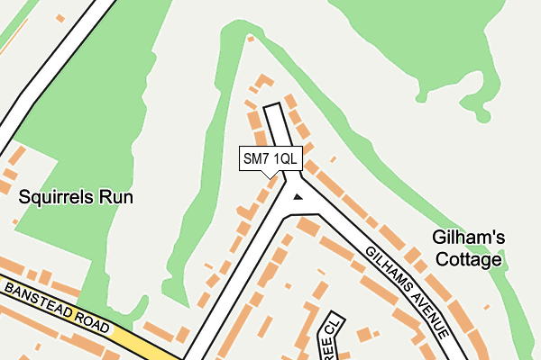 SM7 1QL map - OS OpenMap – Local (Ordnance Survey)