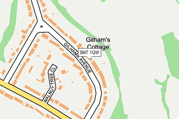 SM7 1QW map - OS OpenMap – Local (Ordnance Survey)