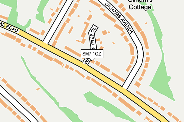 SM7 1QZ map - OS OpenMap – Local (Ordnance Survey)