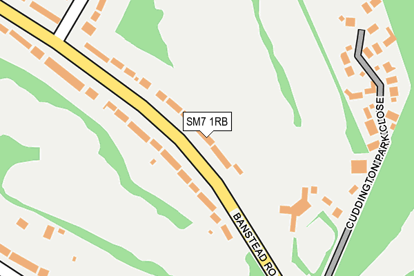 SM7 1RB map - OS OpenMap – Local (Ordnance Survey)