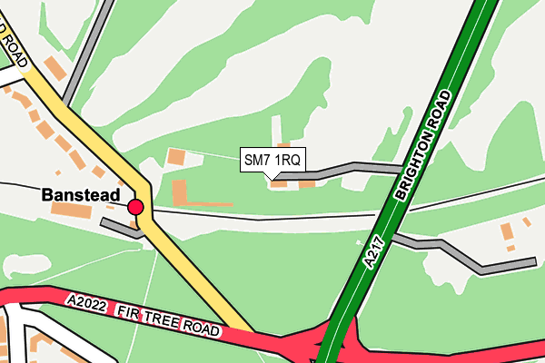 SM7 1RQ map - OS OpenMap – Local (Ordnance Survey)