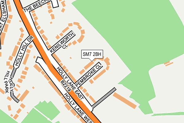 SM7 2BH map - OS OpenMap – Local (Ordnance Survey)