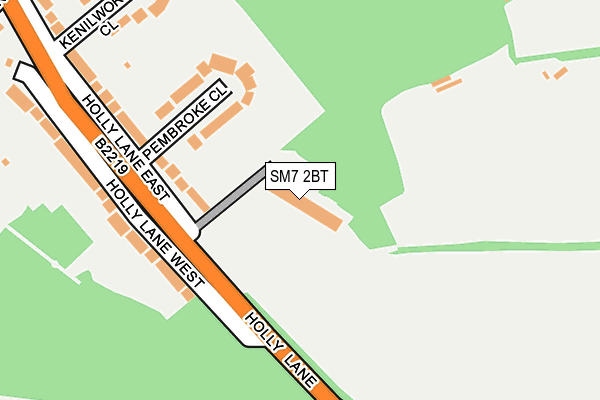 SM7 2BT map - OS OpenMap – Local (Ordnance Survey)