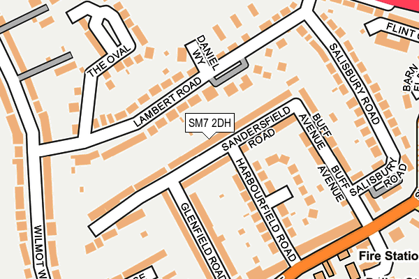 SM7 2DH map - OS OpenMap – Local (Ordnance Survey)