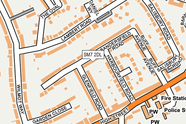 SM7 2DL map - OS OpenMap – Local (Ordnance Survey)