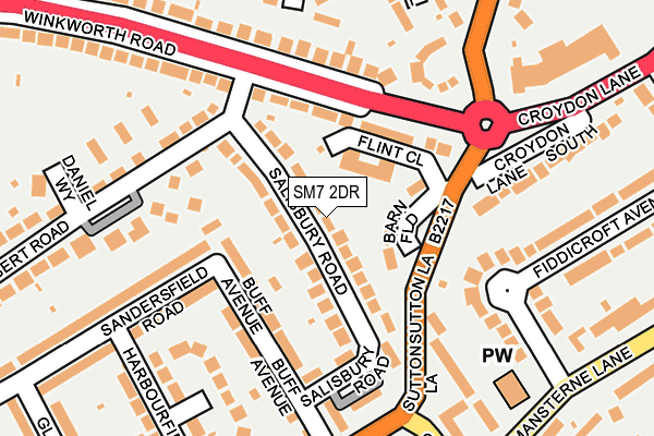 SM7 2DR map - OS OpenMap – Local (Ordnance Survey)
