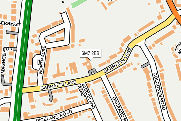 SM7 2EB map - OS OpenMap – Local (Ordnance Survey)