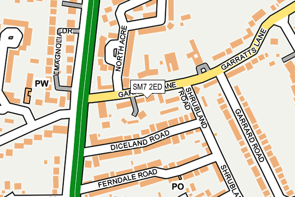 SM7 2ED map - OS OpenMap – Local (Ordnance Survey)