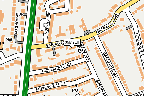 SM7 2EH map - OS OpenMap – Local (Ordnance Survey)