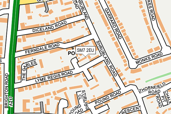 SM7 2EU map - OS OpenMap – Local (Ordnance Survey)