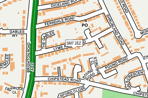 SM7 2EZ map - OS OpenMap – Local (Ordnance Survey)