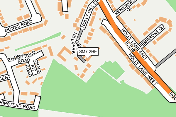 SM7 2HE map - OS OpenMap – Local (Ordnance Survey)