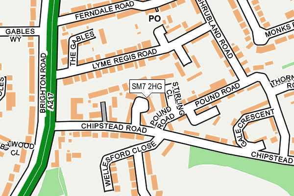 SM7 2HG map - OS OpenMap – Local (Ordnance Survey)