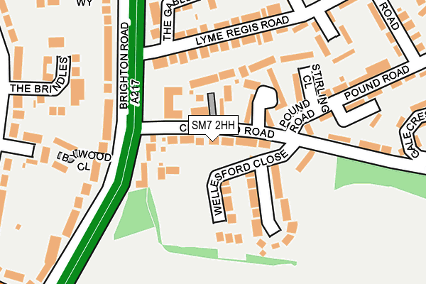 SM7 2HH map - OS OpenMap – Local (Ordnance Survey)