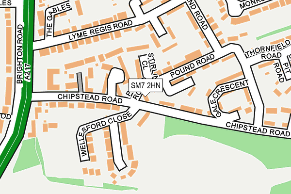 SM7 2HN map - OS OpenMap – Local (Ordnance Survey)