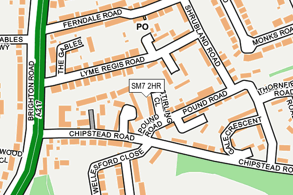 SM7 2HR map - OS OpenMap – Local (Ordnance Survey)