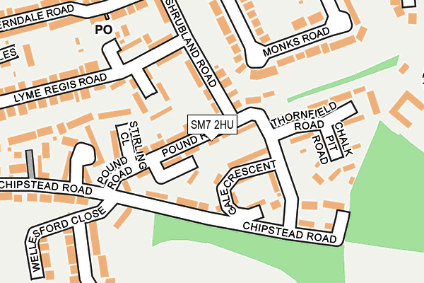 SM7 2HU map - OS OpenMap – Local (Ordnance Survey)