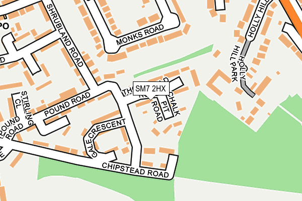 SM7 2HX map - OS OpenMap – Local (Ordnance Survey)