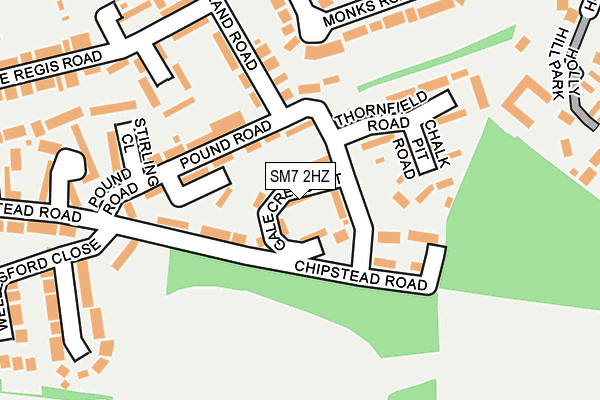 SM7 2HZ map - OS OpenMap – Local (Ordnance Survey)