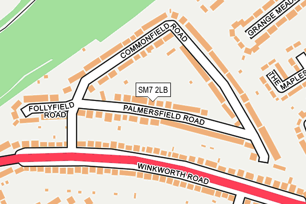 SM7 2LB map - OS OpenMap – Local (Ordnance Survey)