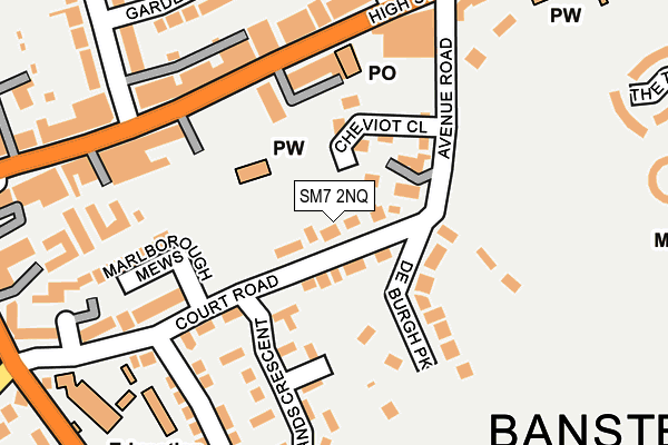 SM7 2NQ map - OS OpenMap – Local (Ordnance Survey)