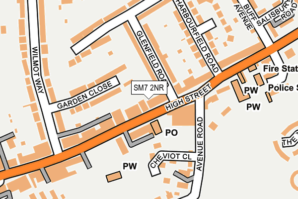 SM7 2NR map - OS OpenMap – Local (Ordnance Survey)