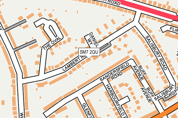 SM7 2QU map - OS OpenMap – Local (Ordnance Survey)