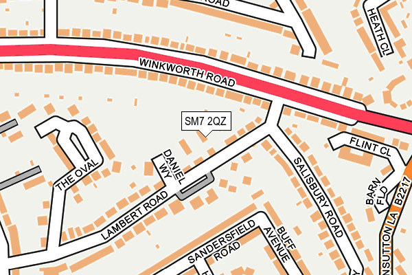 SM7 2QZ map - OS OpenMap – Local (Ordnance Survey)