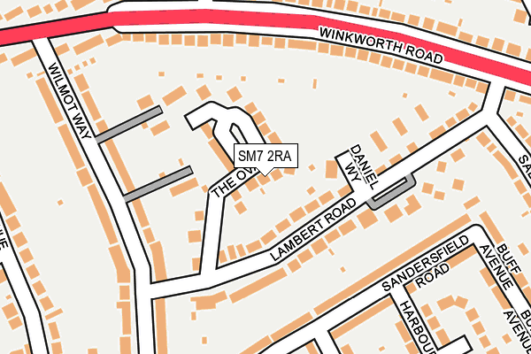 SM7 2RA map - OS OpenMap – Local (Ordnance Survey)