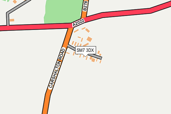 SM7 3DX map - OS OpenMap – Local (Ordnance Survey)