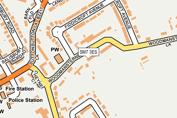 SM7 3ES map - OS OpenMap – Local (Ordnance Survey)