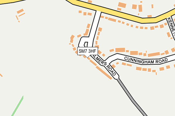 SM7 3HF map - OS OpenMap – Local (Ordnance Survey)