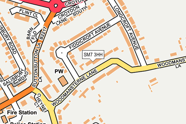 SM7 3HH map - OS OpenMap – Local (Ordnance Survey)