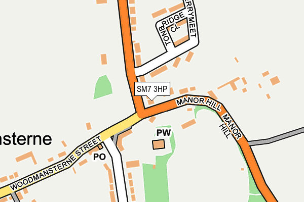 SM7 3HP map - OS OpenMap – Local (Ordnance Survey)