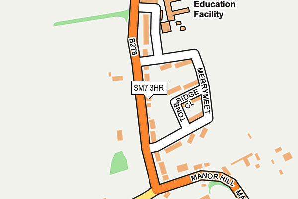 SM7 3HR map - OS OpenMap – Local (Ordnance Survey)