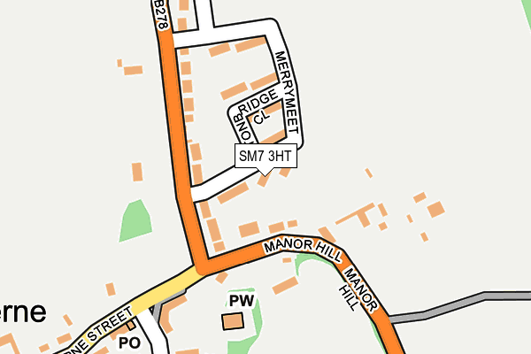 SM7 3HT map - OS OpenMap – Local (Ordnance Survey)