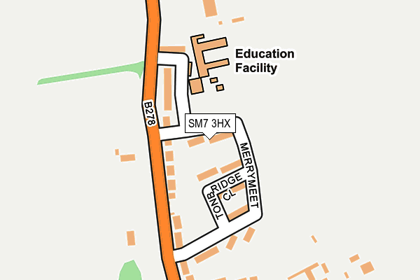 SM7 3HX map - OS OpenMap – Local (Ordnance Survey)