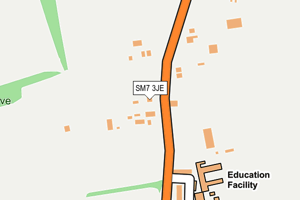 SM7 3JE map - OS OpenMap – Local (Ordnance Survey)