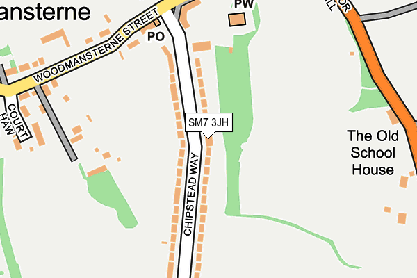 SM7 3JH map - OS OpenMap – Local (Ordnance Survey)