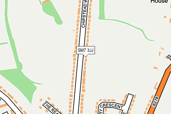 SM7 3JJ map - OS OpenMap – Local (Ordnance Survey)