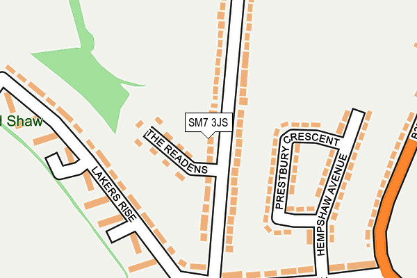 SM7 3JS map - OS OpenMap – Local (Ordnance Survey)