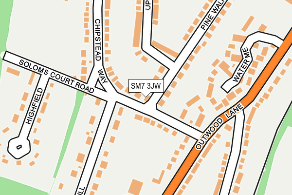 SM7 3JW map - OS OpenMap – Local (Ordnance Survey)