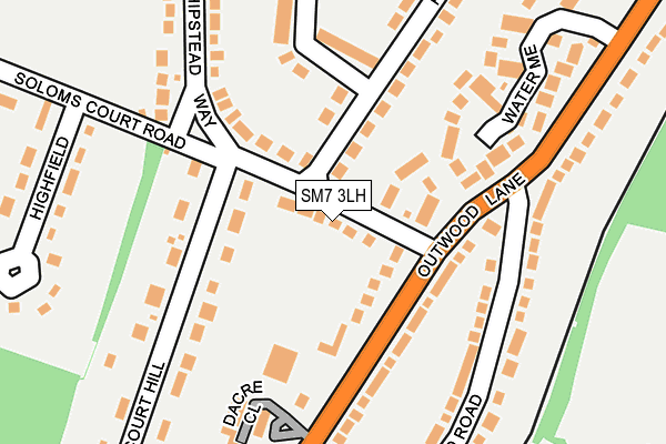 SM7 3LH map - OS OpenMap – Local (Ordnance Survey)