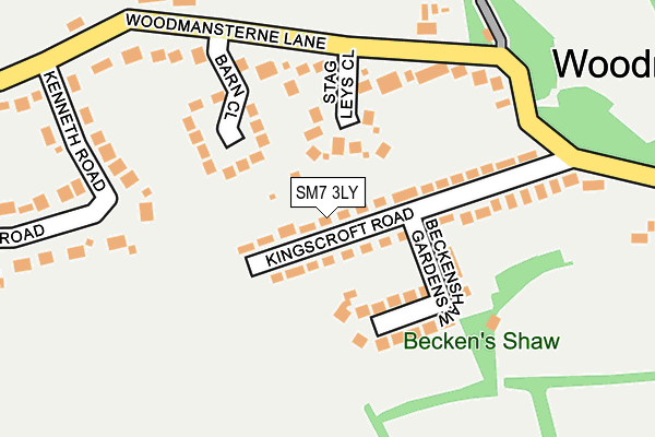 SM7 3LY map - OS OpenMap – Local (Ordnance Survey)