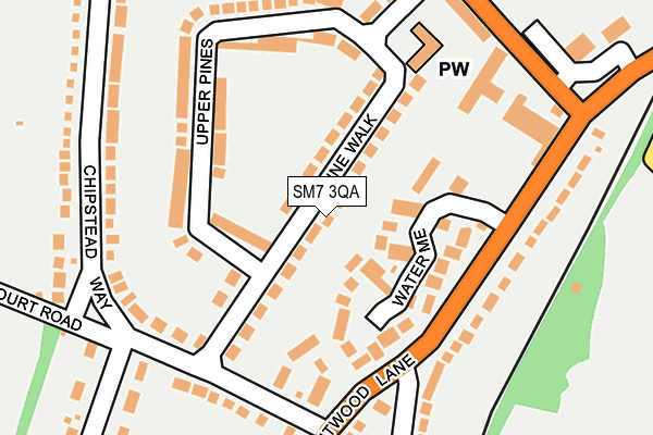 SM7 3QA map - OS OpenMap – Local (Ordnance Survey)
